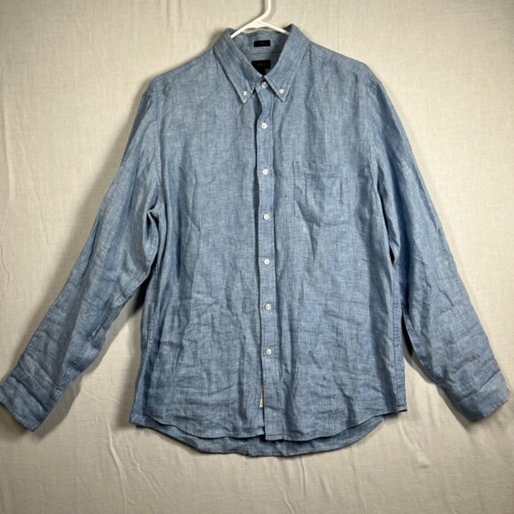 J.CREW Other - J Crew Baird McNutt Shirt Mens Large Blue 100% Linen Pocket
